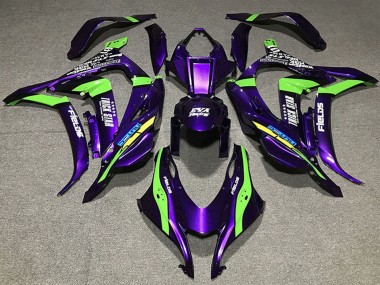 Cheap 2016-2020 Kawasaki ZX10R Motorcycle Fairings - Purple Green White Trick Star Eva Racing Canada