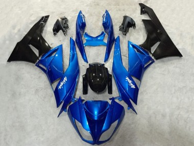 Cheap 2009-2012 Kawasaki ZX6R Motorcycle Fairing - Blue Glossy Black Canada