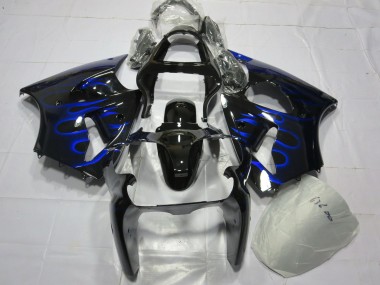 Cheap 2000-2002 Kawasaki ZX6R Motorcycle Fairing - Glossy Black Blue Flame Canada