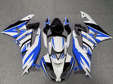 Cheap 2009-2012 Kawasaki ZX6R Motorcycle Fairings - White Blue Black Zag Canada