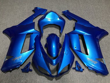 Cheap 2007-2008 Kawasaki ZX6R Motorcycle Fairings - Glossy Blue Chrome Logo Canada