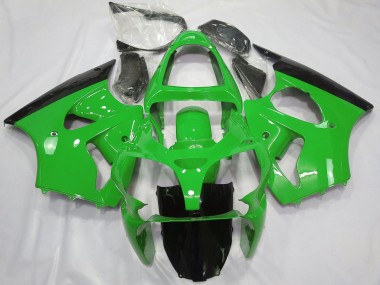 Cheap 2000-2002 Kawasaki ZX6R Motorcycle Fairings - Green Glossy Black Canada