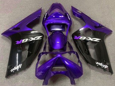 Cheap 2003-2004 Kawasaki ZX6R Motorcycle Fairings - Purple Glossy Black Canada