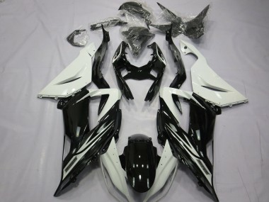 Cheap 2013-2018 Kawasaki ZX6R Motorcycle Fairings - White Glossy Black Canada