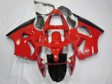 Cheap 2000-2002 Kawasaki ZX6R Motorcycle Fairings - Red Glossy Black Canada