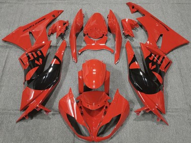 Cheap 2009-2012 Kawasaki ZX6R Motorcycle Fairings - Red Glossy Black Punisher Canada
