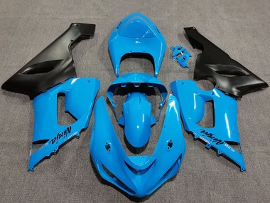 Cheap 2005-2006 Kawasaki ZX6R Motorcycle Fairings - Vibrant Blue Matte Black Canada