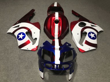 Cheap 2002-2006 Kawasaki ZX12R Motorcycle Fairings - Red Blue White Star Captain America Canada