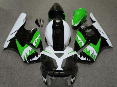 Cheap 2002-2006 Kawasaki ZX12R Motorcycle Fairings - Green Black White Shark Canada