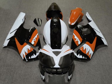 Cheap 2002-2006 Kawasaki ZX12R Motorcycle Fairings - Orange Black White Shark Canada
