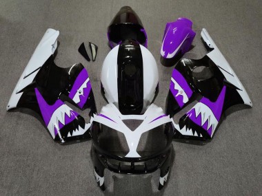 Cheap 2002-2006 Kawasaki ZX12R Motorcycle Fairings - Purple Black White Shark Canada