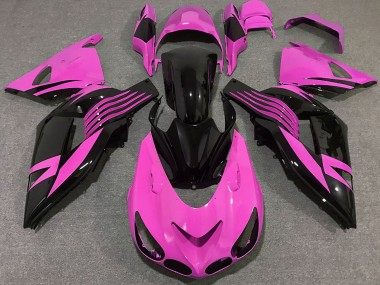 Cheap 2006-2011 Kawasaki ZX14R Motorcycle Fairings - Pink Glossy Black Canada