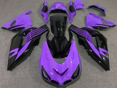 Cheap 2006-2011 Kawasaki ZX14R Motorcycle Fairing - Purple Glossy Black Canada