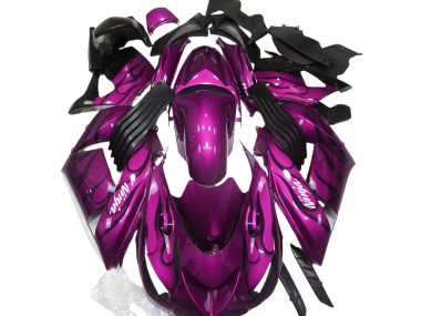 Cheap 2006-2011 Kawasaki ZX14R Motorcycle Fairing - Purple Black Flame White Ninja Canada