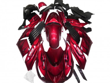 Cheap 2006-2011 Kawasaki ZX14R Motorcycle Fairings - Red Black Flame White Ninja Canada