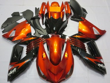 Cheap 2006-2011 Kawasaki ZX14R Motorcycle Fairings - Orange Glossy Black Canada