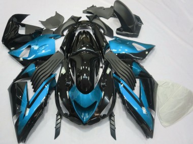 Cheap 2006-2011 Kawasaki ZX14R Motorcycle Fairings - Light Blue Glossy Black Canada