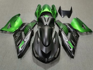 Cheap 2006-2011 Kawasaki ZX14R Motorcycle Fairings - Green Matte Black Canada