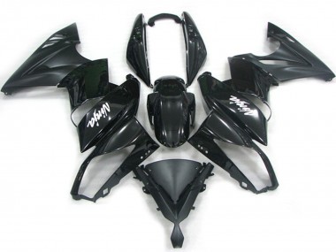Cheap 2009-2011 Kawasaki Ninja 650R Motorcycle Fairings - Glossy Black Matte Black White Decal Canada