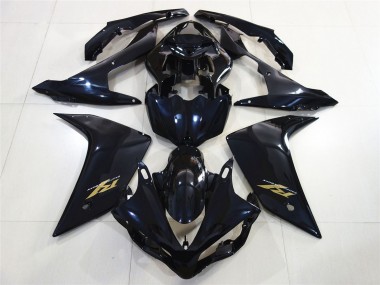 Cheap 2007-2008 Yamaha R1 Motorcycle Fairings - Glossy Black Dark Blue Gold Decal Canada