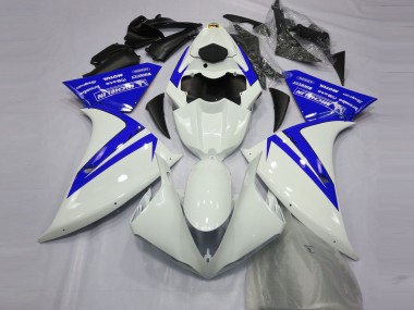 Cheap 2012-2014 Yamaha R1 Motorcycle Fairings - White Blue Canada