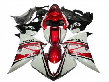 Cheap 2012-2014 Yamaha R1 Motorcycle Fairings - White Red Black Layerd Semakin Didepan Canada