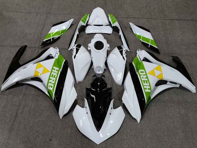 2015-2018 Yamaha R3 Motorcycle Fairings - White Green Glossy Black Canada