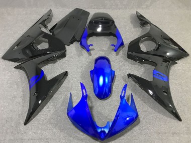 Cheap 2003-2004 Yamaha R6 Motorcycle Fairings - Blue Glossy Black Canada