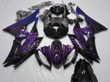 Cheap 2008-2016 Yamaha R6 Motorcycle Fairings - Blue Glossy Black Purple Flame Canada