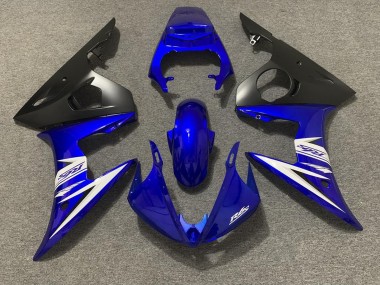 Cheap 2003-2004 Yamaha R6 Motorcycle Fairing - Blue White Matte Black Canada
