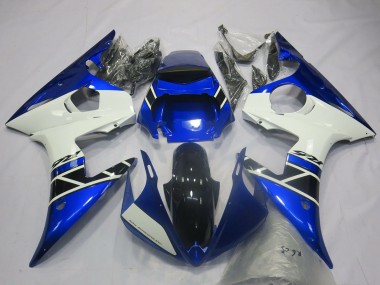 Cheap 2003-2004 Yamaha R6 Motorcycle Fairings - Blue White Glossy Black OEM Style Canada