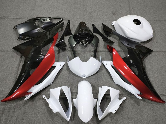 2008-2016 Yamaha R6 Motorcycle Fairings - White Red Glossy Black Canada