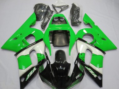 Cheap 1998-2002 Yamaha R6 Motorcycle Fairing - Green White Glossy Black Canada