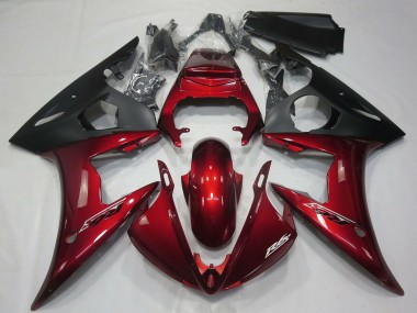Cheap 2005 Yamaha R6 Motorcycle Fairings - Dark Red Matte Black Canada