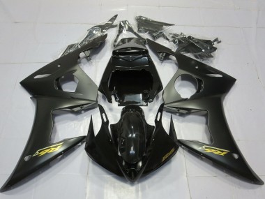 Cheap 2003-2004 Yamaha R6 Motorcycle Fairings - Glossy Black Matte Black Gold Decals Canada
