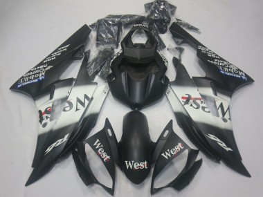 Cheap 2006-2007 Yamaha R6 Motorcycle Fairings - Matte Black White West Michelin Canada