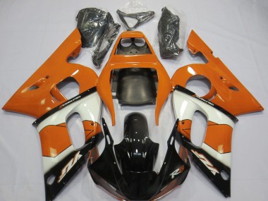 Cheap 1998-2002 Yamaha R6 Motorcycle Fairings - Orange White Glossy Black Canada