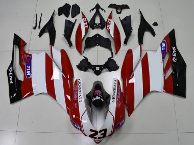 Cheap 2015-2020 Ducati 959 1299 Motorcycle Fairings - White Red Glossy Black Generali Tim 23 Canada