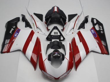 Cheap 2007-2014 Ducati 848 1098 1198 Motorcycle Fairing - White Red Glossy Black Canada