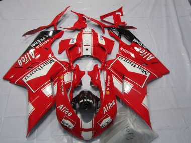 Cheap 2007-2014 Ducati 848 1098 1198 Motorcycle Fairings - White Red Glossy Black Marlboro Alice Canada