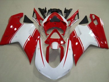 Cheap 2007-2014 Ducati 848 1098 1198 Motorcycle Fairings - White Red Canada