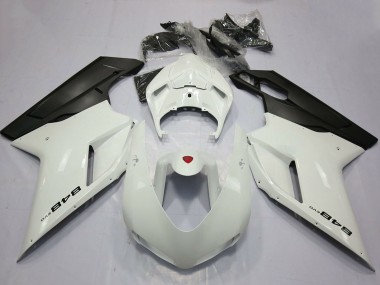 Cheap 2007-2014 Ducati 848 Motorcycle Fairings - Pearl White Matte Black Canada