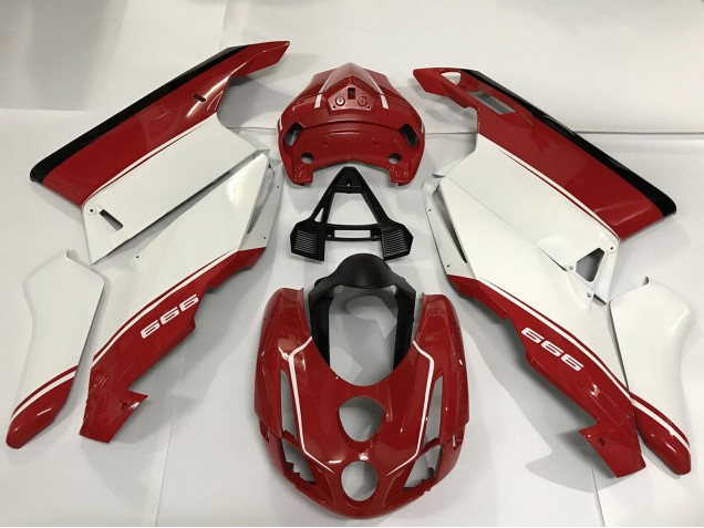 2003-2004 Ducati 999 Motorcycle Fairings - White Red Black Canada