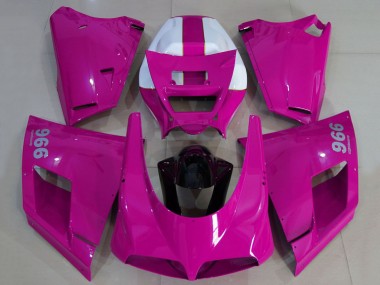 Cheap 1993-2005 Ducati 996 Motorcycle Fairings - Glossy Pink White Black Canada