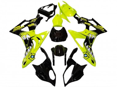 Cheap 2009-2014 BMW S1000RR Motorcycle Fairings - High Viz Yellow Glossy Black Shark Canada