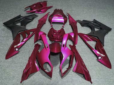 Cheap 2009-2014 BMW S1000RR Motorcycle Fairings - Dark Hot Pink Matte Black Canada