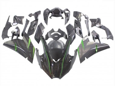 Cheap 2015-2022 Kawasaki Ninja H2 Motorcycle Fairings - Black Carbon Fiber Green Canada