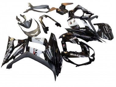 Cheap 2010-2016 Kawasaki Z1000SX Motorcycle Fairings - Glossy Black Gold White Mobil West Canada