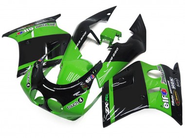 Cheap 1989-1990 Kawasaki ZXR250 Motorcycle Fairings - Green Glossy Black Elf Touch4 Bridgestone Canada