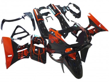 Cheap 1993-2007 Kawasaki ZZR400 Motorcycle Fairings - Glossy Black Red Corona Extra Canada